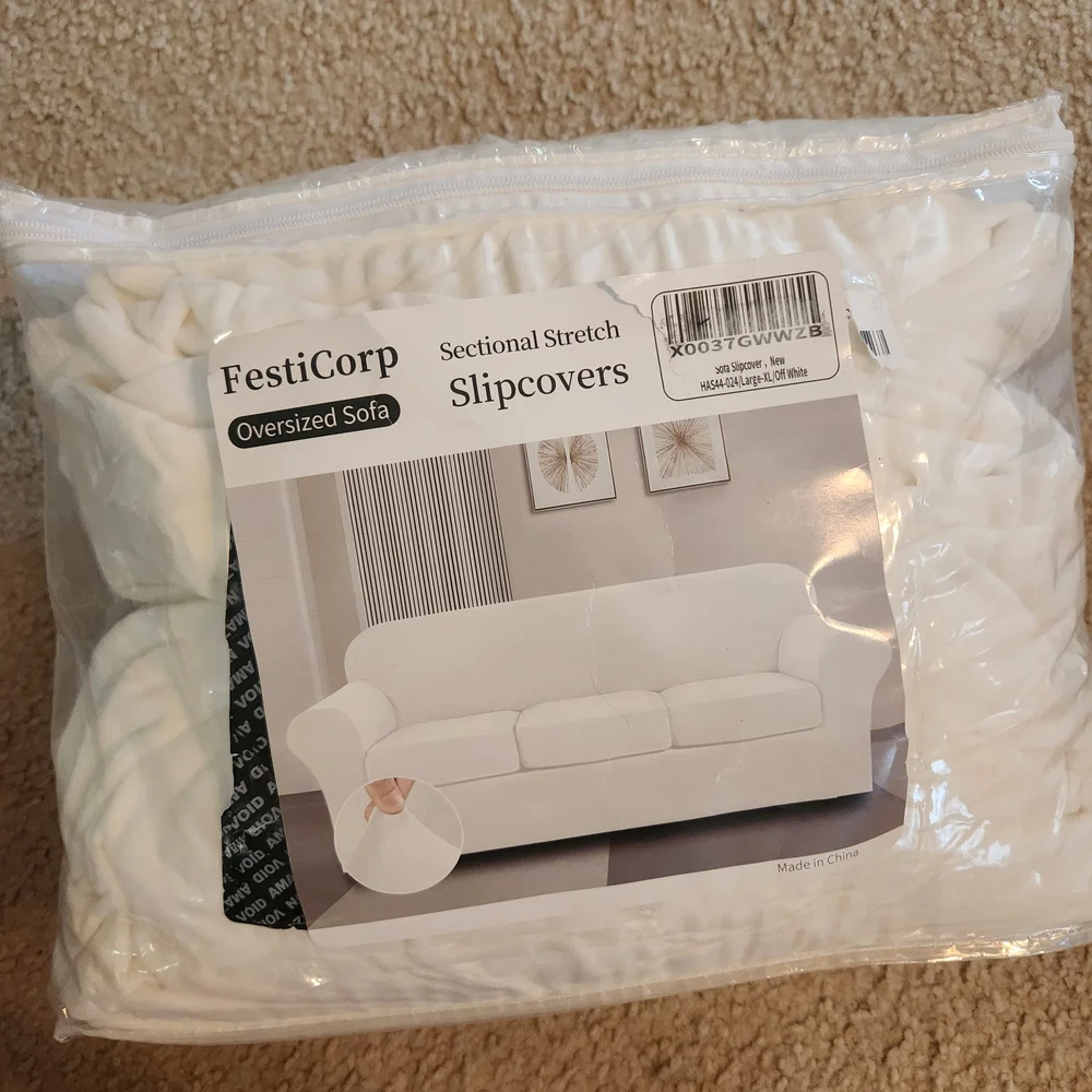 FestiCorp Velvet Sofa Covers for 3 Seat Cushion Couch Sofa Slipcovers, Stretch 4